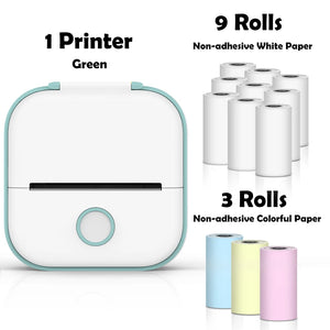 T02 Mini Thermal Printer Wireless Mini Pocket Printer, Adhesive Sticker Printer for DIY, Journal, Student Birthday Gift