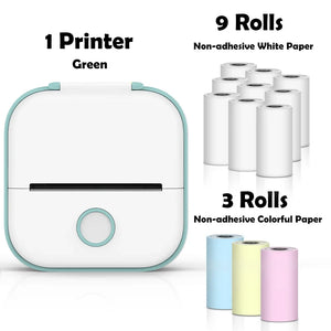 T02 Mini Thermal Printer Wireless Mini Pocket Printer, Adhesive Sticker Printer for DIY, Journal, Student Birthday Gift